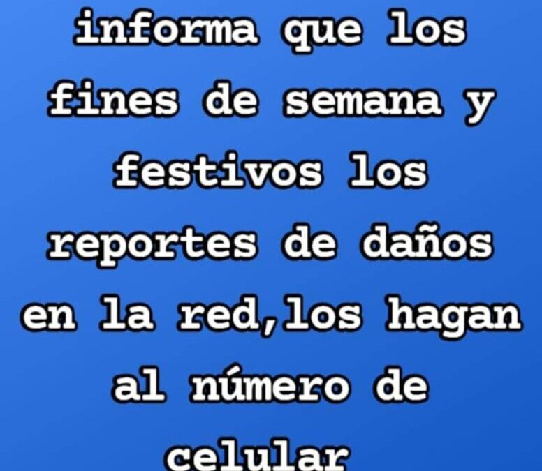 Linea de atención para reportar daños